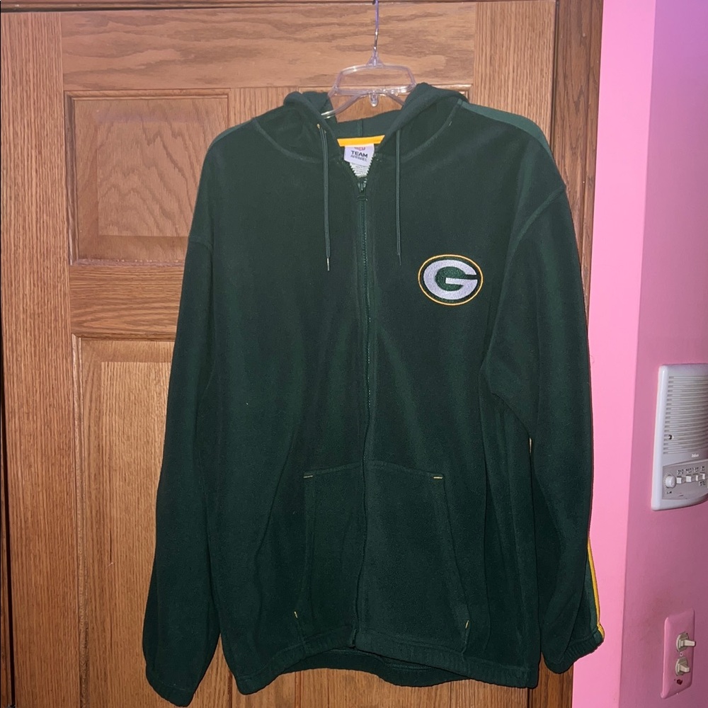NFL Team Apparel Green Zip-Up Jacket